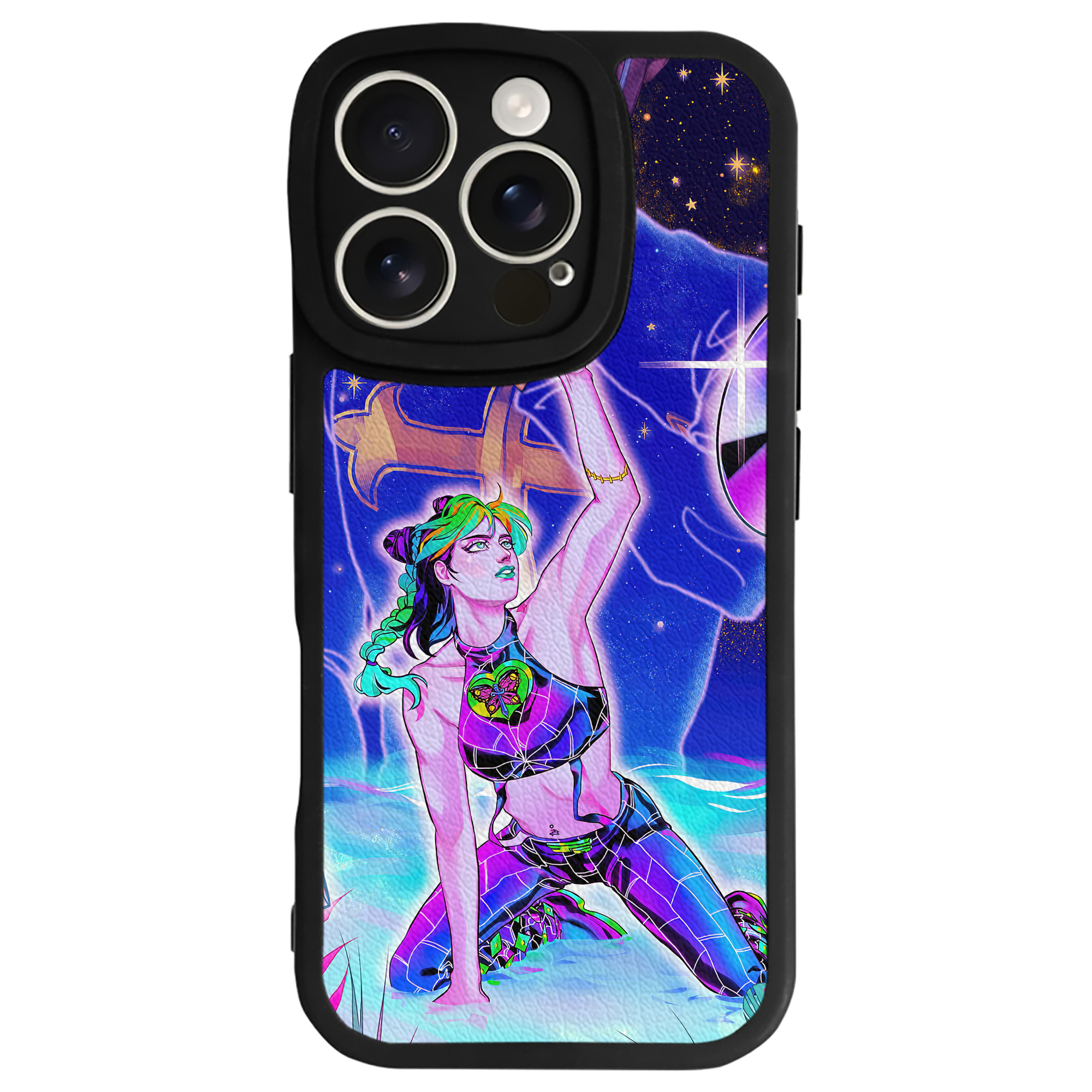 （画像用） ジョジョの奇妙な冒険 JoJo's Bizarre Adventure 【iPhone 16シリーズ対応】シリコンスマホケース（レザー調） 材質：シリコン